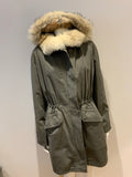 Yves Salomon Army Collection natural coyote fur jacket Sz F 36 S Small ladies