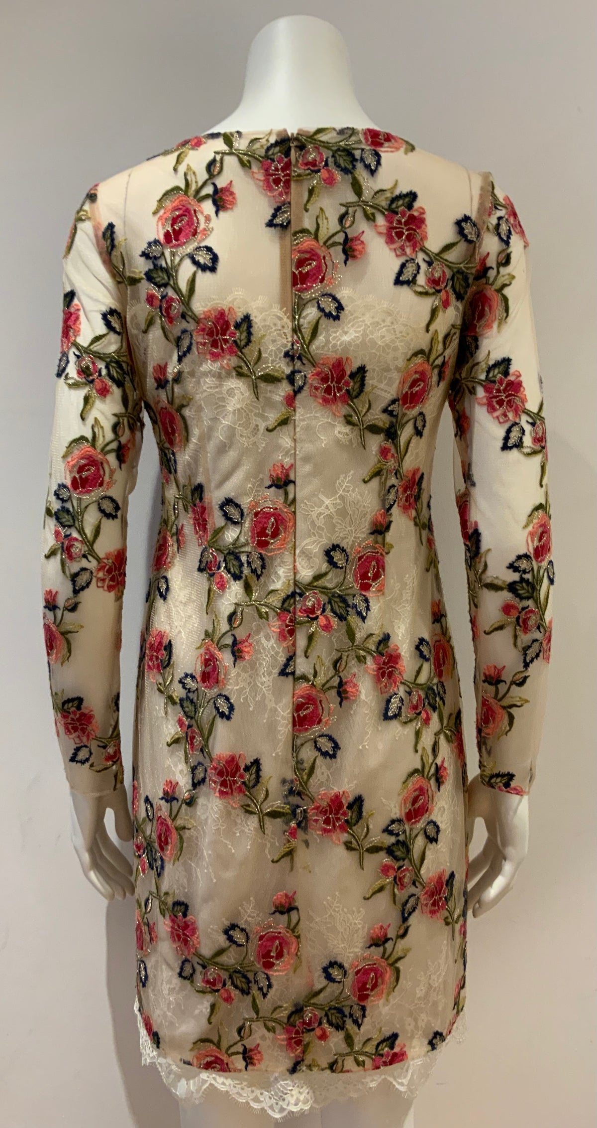 Notte by Marchesa Tull Floral Embroidered SO COUTURE Dress Size US 4 UK 8 Small ladies