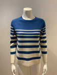 Chinti & Parker New Blue White Striped Wool and Cashmere sweater jumper Size S ladies