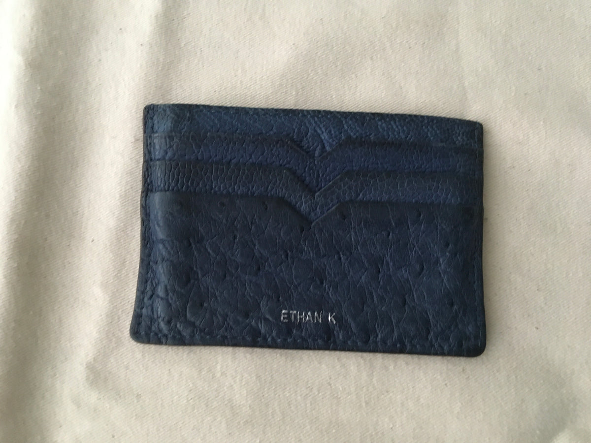 ETHAN K HARRODS GENUINE OSTRICH LEATHER CARDHOLDER men
