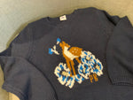 Petit Bateau deer intarsia navy blue sweater jumper size 6 years 116 cm children