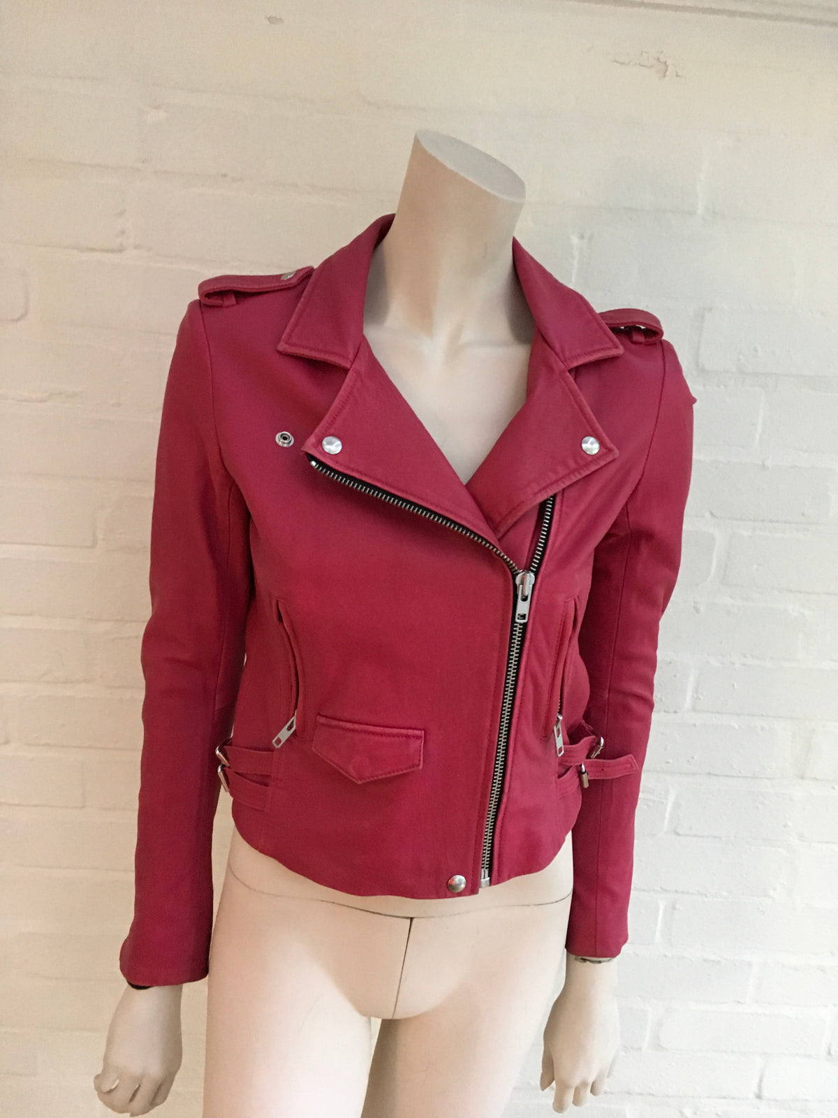 IRO Ashville Leather Biker Jacket Coat Ladies