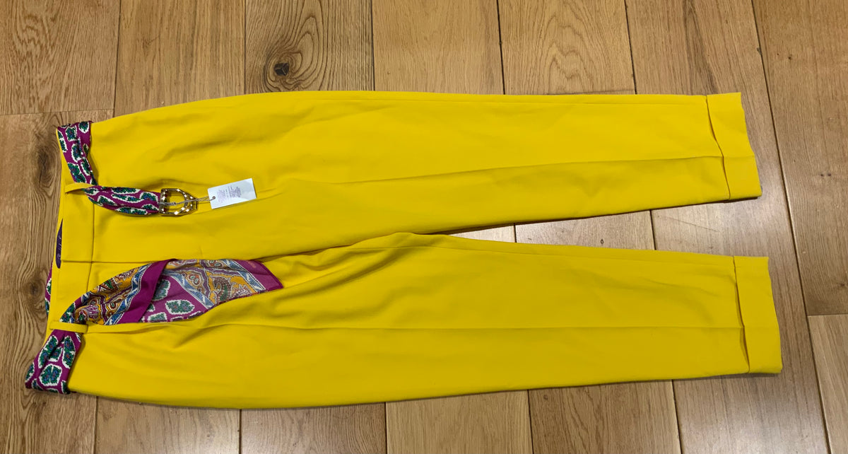 Ralph Lauren Collection Yellow Scarf Belt Pants Trousers Size US 4 UK 8 S small ladies