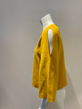 Stella McCartney cut out sleeve mustard yellow blouse Size I 40 S Small ladies