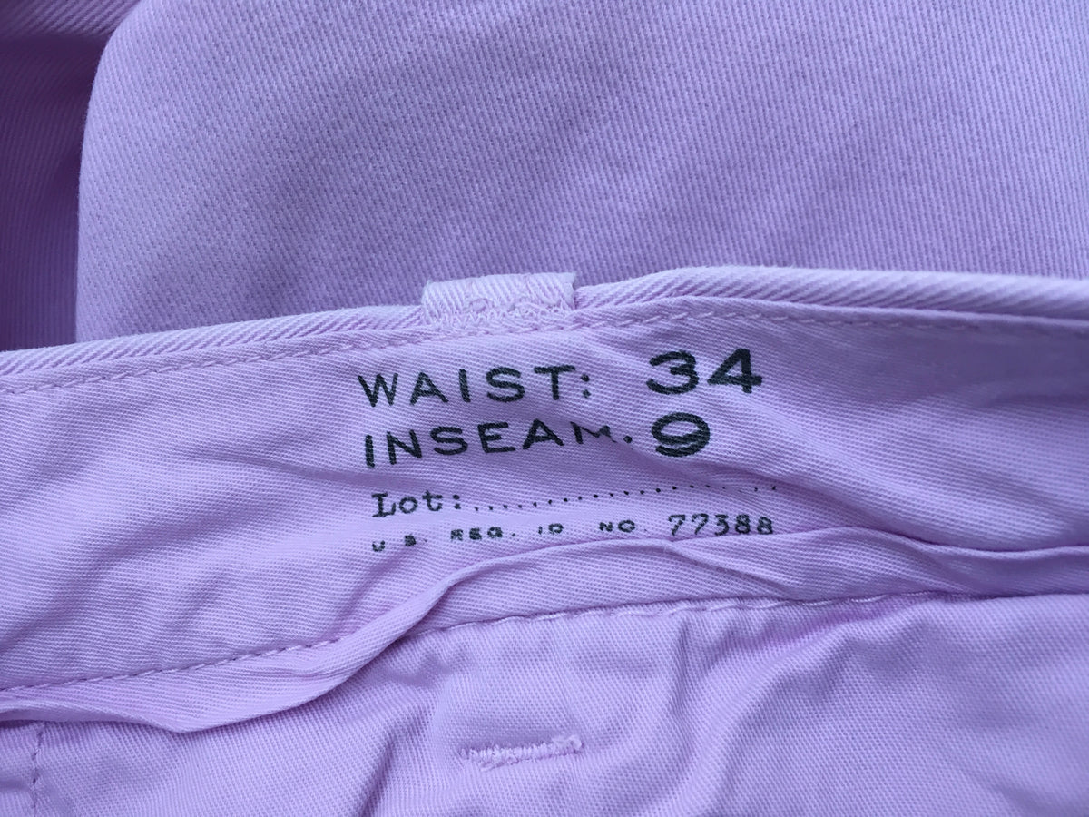 J.CREW Mens Lavander Stanton Cotton Twill Shorts SIZE 34 W Men