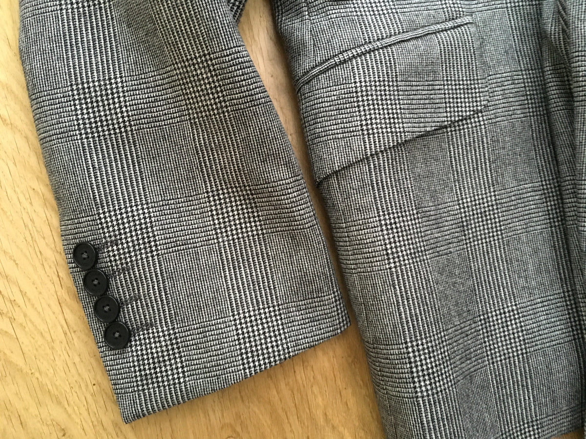 Jaeger London Prince of Wales Checked Wool Suit 2 Pieces Size 36R 30R Men
