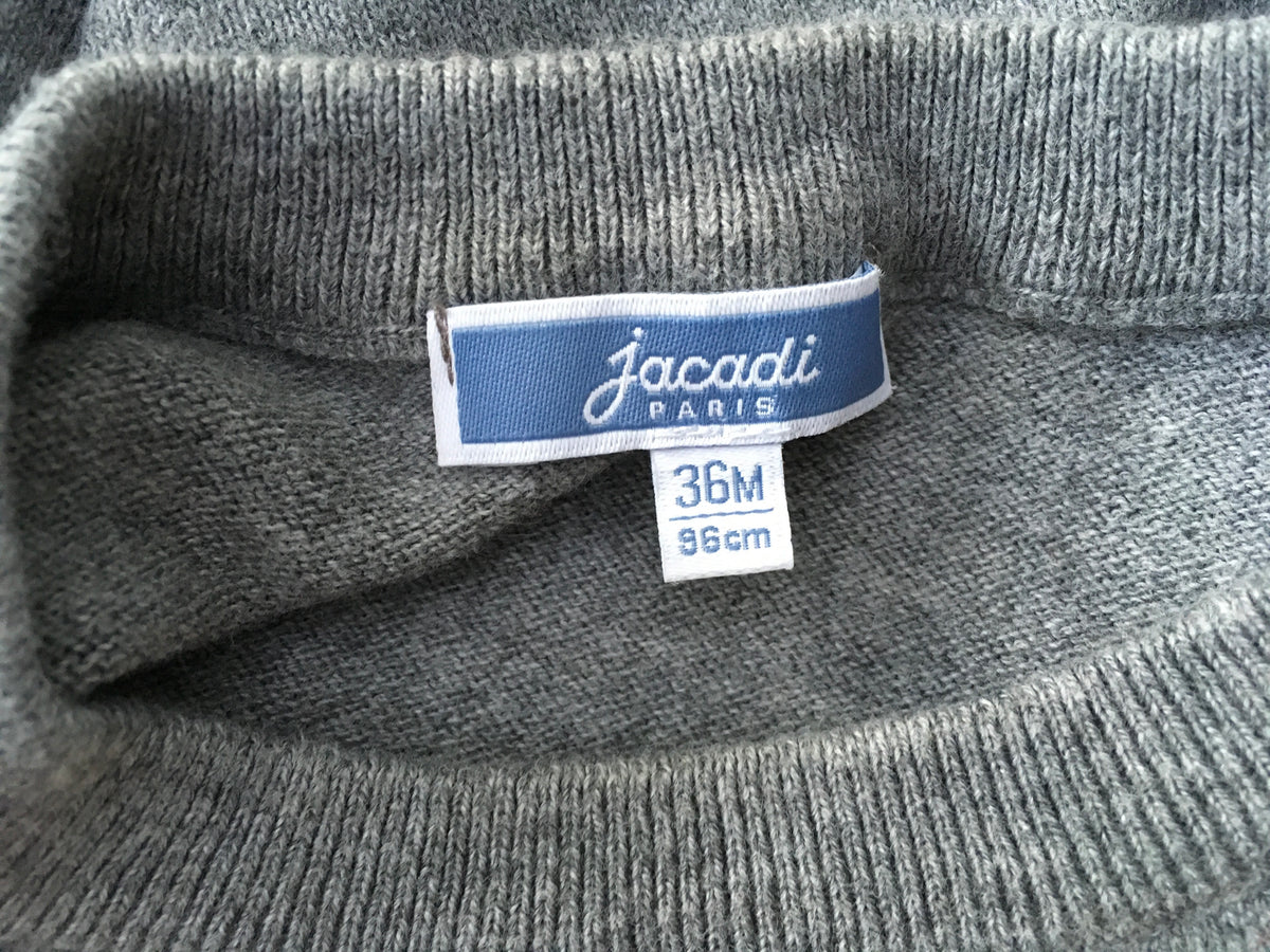 JACADI PARIS Boys' Checkered Knit Sweater Jumper 36 MONTH 89 cm Boys Children