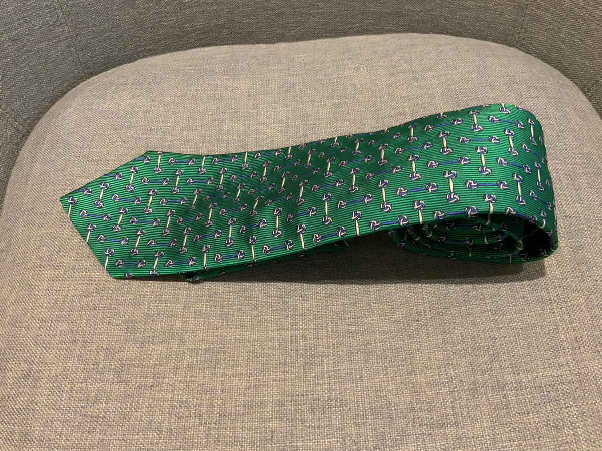 TURNBULL & ASSER Mens Green Jacquard Tie Men