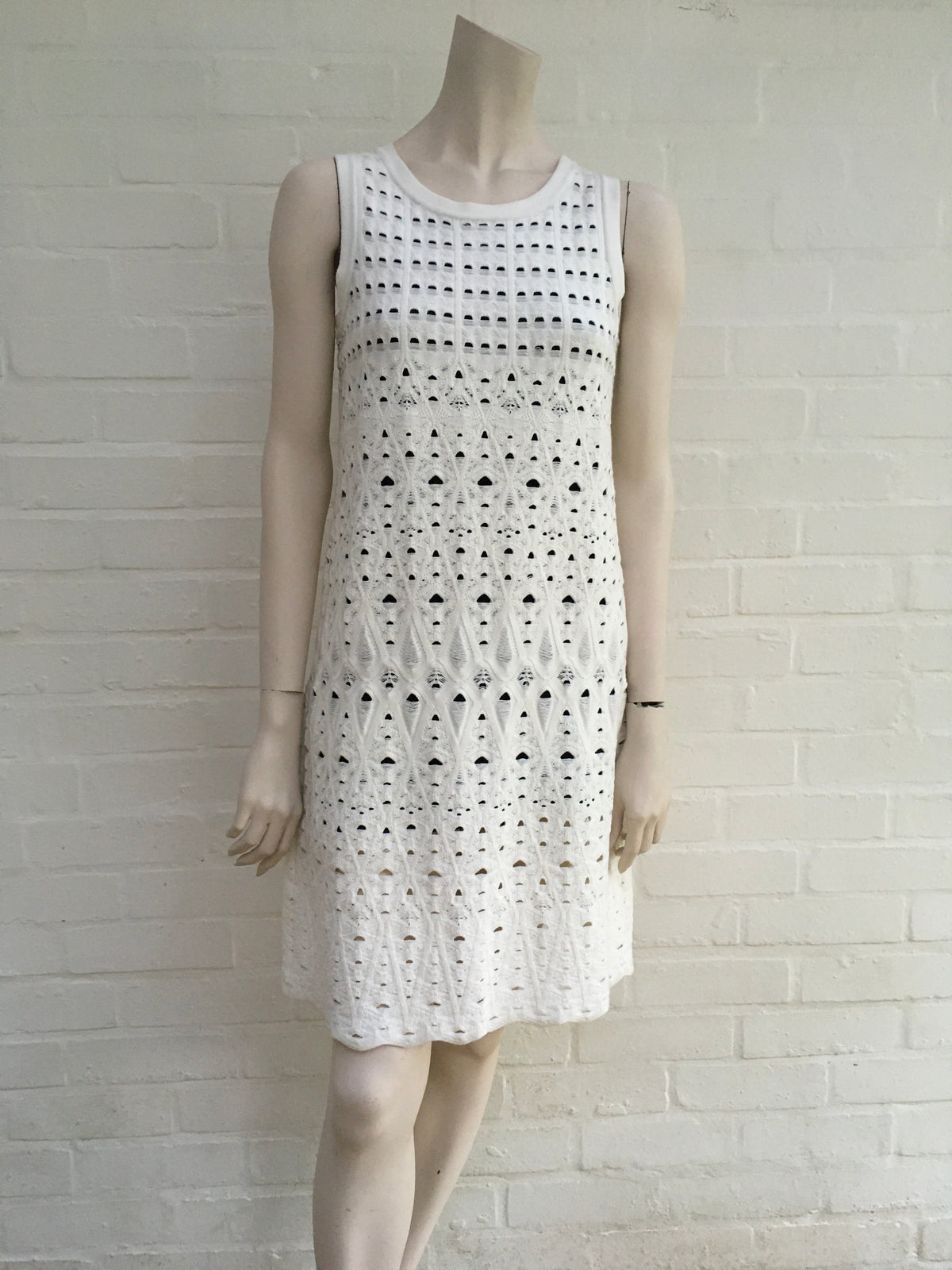 Chanel Black Cotton Crochet Knit Dress SZ F 40 UK 12 US 8 RARE ladies