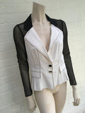 Maria Grazia Severi Blazer Sheer Sleeves Size I 42 Ladies