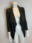 Sachin + Babi for Ankasa Leather Asymmetric Jacket Knit Sweater Size 2 UK 6 XS ladies