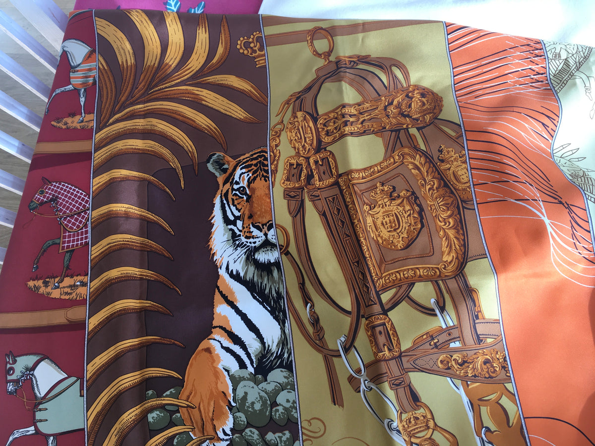 Hermès HERMES SCARF Carre en Carres 90cm Silk Twill Scarf ICONIC ladies