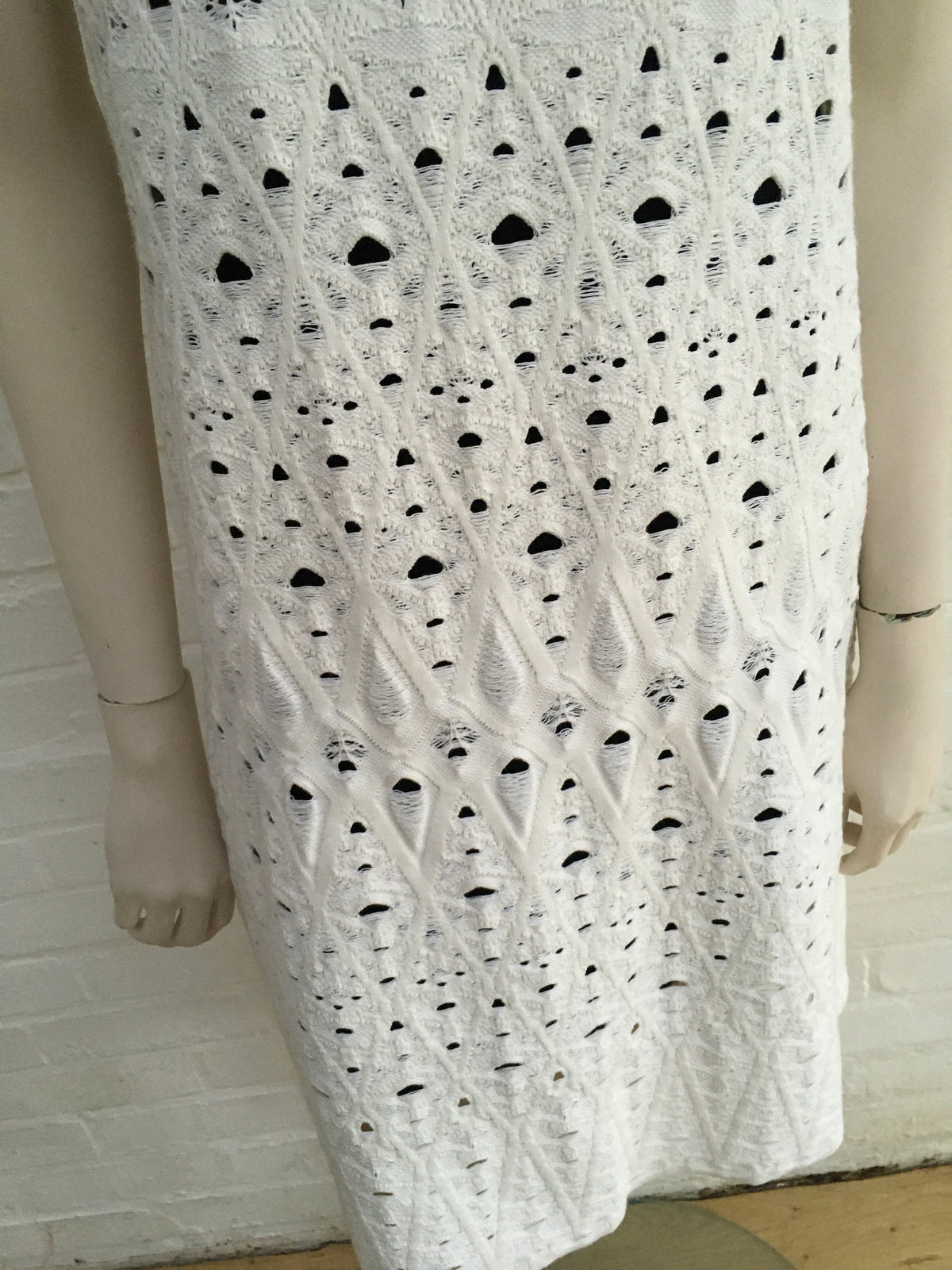 Chanel Black Cotton Crochet Knit Dress SZ F 40 UK 12 US 8 RARE ladies