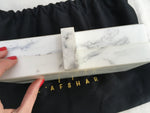 L'Afshar Marble white medium clutch bag HAND MADE IN DUBAI Ladies