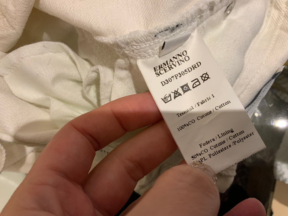 Ermanno Scervino Crystal Embellishments Insert White Jeans Size I 40 UK 8 US 4 ladies