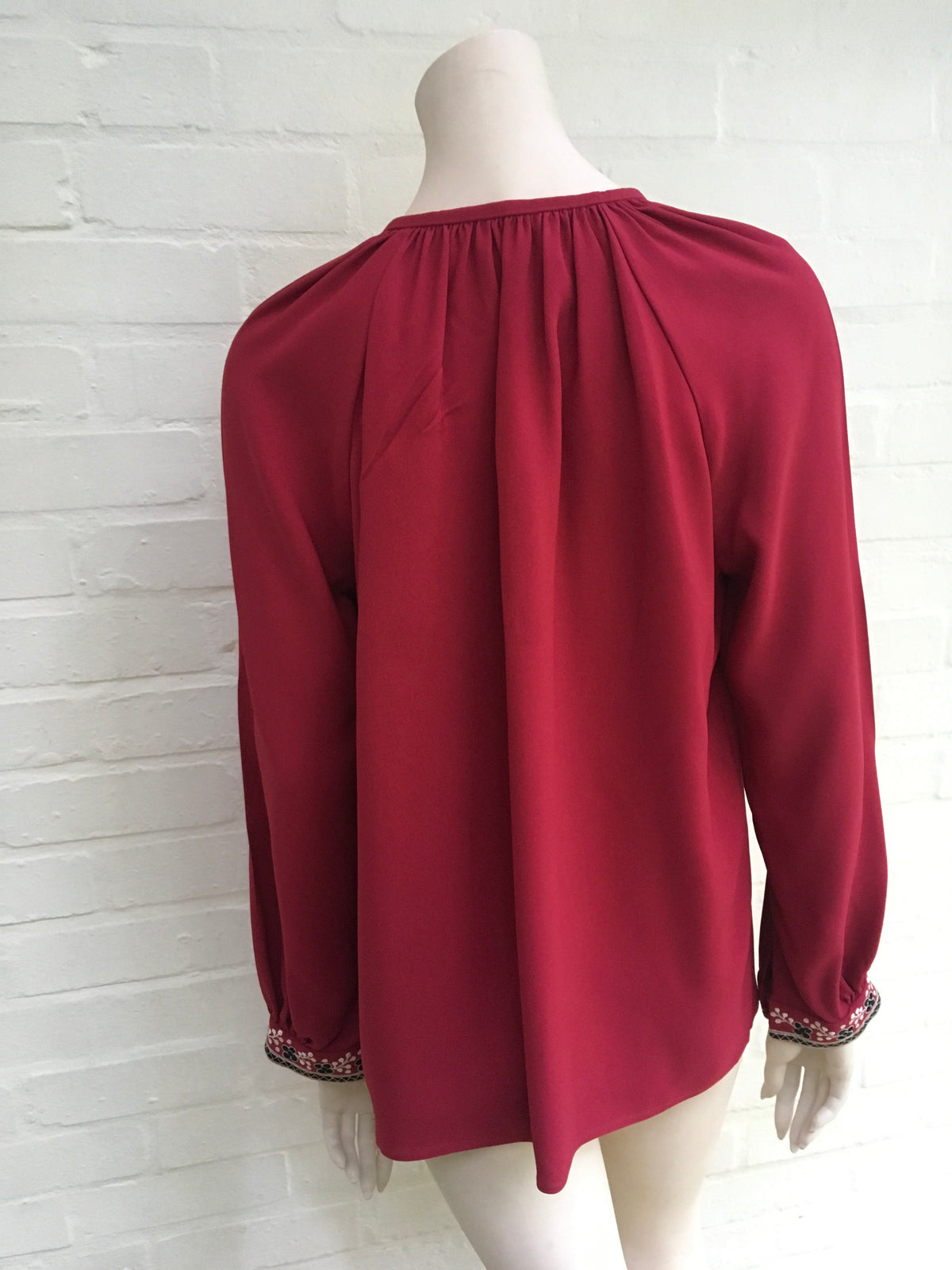 VILSHENKO Embroidered Floral Details Blouse Red Woman  Ladies