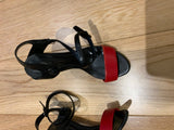 Ralph Lauren Collection Red & black Balira Sandals Size 9 39 UK 6 ladies