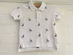 Ralph Lauren Boys White Polo T-Shirt Sail Boat Embroidery Size 24 month Ladies
