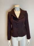 L.K. Bennett London Wool Plum Burgundy Blazer Size UK 12 US 8 EU 40 ladies