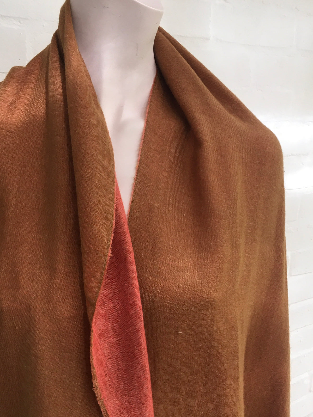 Salvatore Ferragamo Cashmere Knit Orange Knit Shawl Scarf ladies