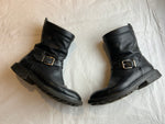 ROBERT CLERGERIE Black biker leather boots SIZE US 4 1/2 34.5 UK 1.5 ladies