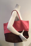 Céline Lambskin Horizontal Bi-Cabas Pink Rust Bag Tote Handbag ladies
