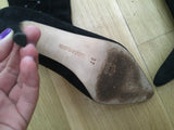 Manolo Blahnik Women's Black Suede Pointed-Toe Boots Size 37 Ladies