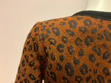 Luisa Frassine 1970's Leopard Knit Jumper Sweater Top Size I 44 UK 12 US 8 L ladies