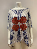 Athena Procopiou oversized flower silk blouse top Size small / medium ladies