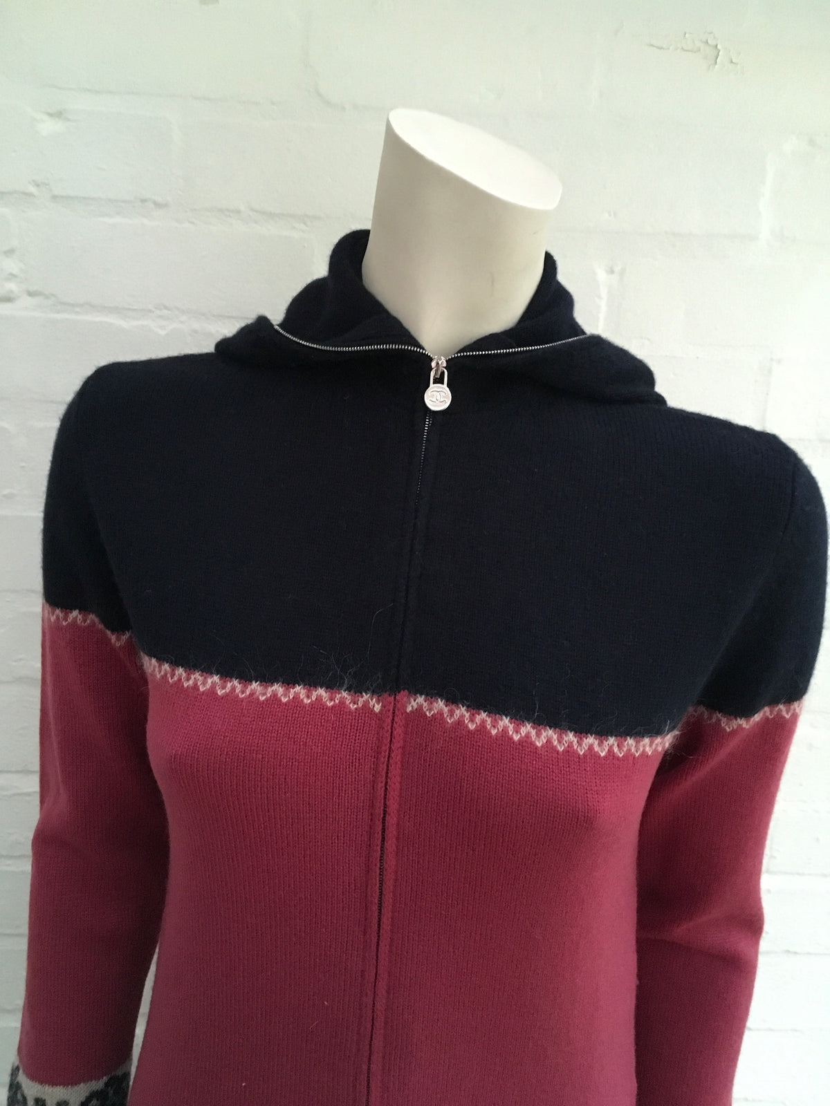 CHANEL 2013 PARIS WOOL MOHAIR HOODED SWEATER DRESS  Ladies