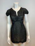 RUNAWAY Silk Organza Little Black Jacquard Dress Size 0 XXS ladies