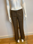 KRISTINA TI Wool Checked Brown Pants Trousers Size US 8 UK 12 I 44 ladies