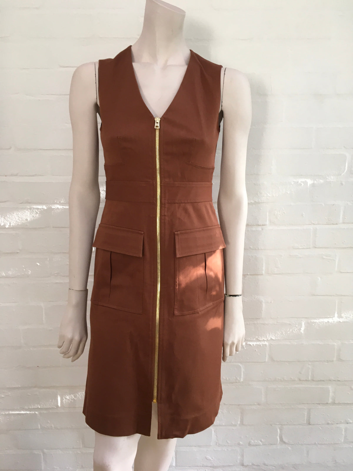 Diane von Furstenberg 2019 A Line Zip Front Safari Dress Size US 0 UK 4 XXS Ladies