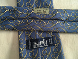 Hermès HERMES Paris Silk Blue Print Tie 643 TA 100% AUTHENTIC Men