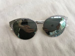 CHRISTIAN DIOR UNIQUE Palladium Cat Eye Metal Limited Edition Mirror Sunglasses ladies