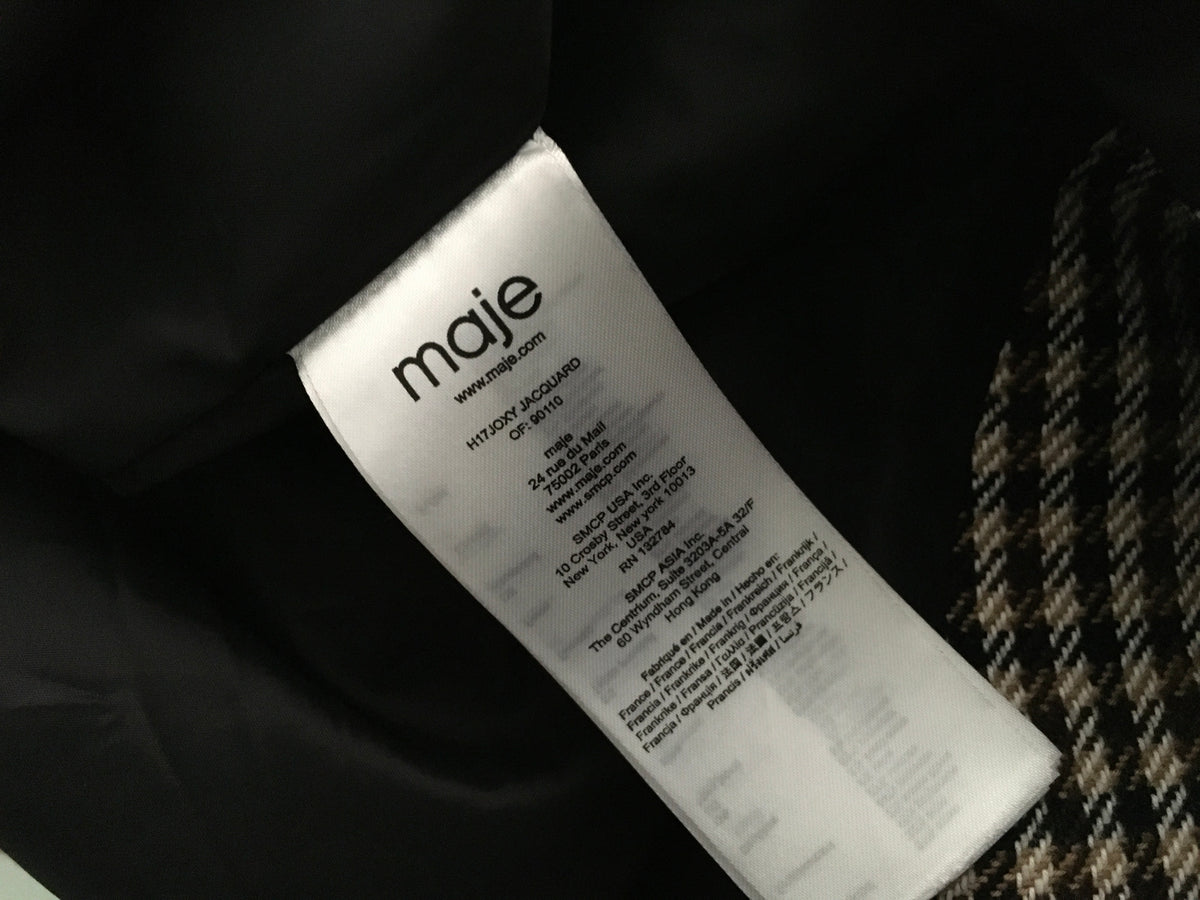 Maje Joxy Prince Of Wales And Houndstooth-twill Mini Skirt Size F 38 UK 10 US 6 ladies
