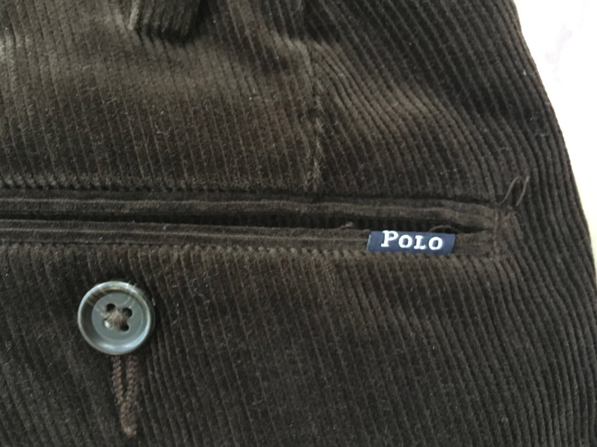 Ralph Lauren Polo Men's Brown Stretch Slim Fit Corduroy Pants Trousers Men