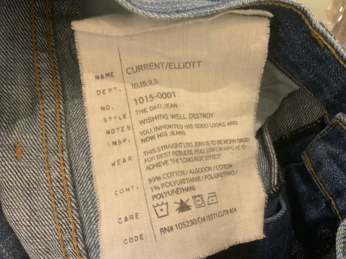 Current/Elliott Current Elliott The Dad Relaxed Fit Jeans Denim Size 25 ladies