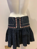 ISABEL MARANT ÉTOILE Jessie Pinstripe Linen Embroidered Skirt Size 38 US 6 UK 10 ladies