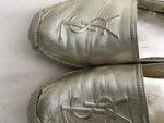 SAINT LAURENT Metallic Leather Espadrilles Shoes Size 36 UK 3 US 6 ladies