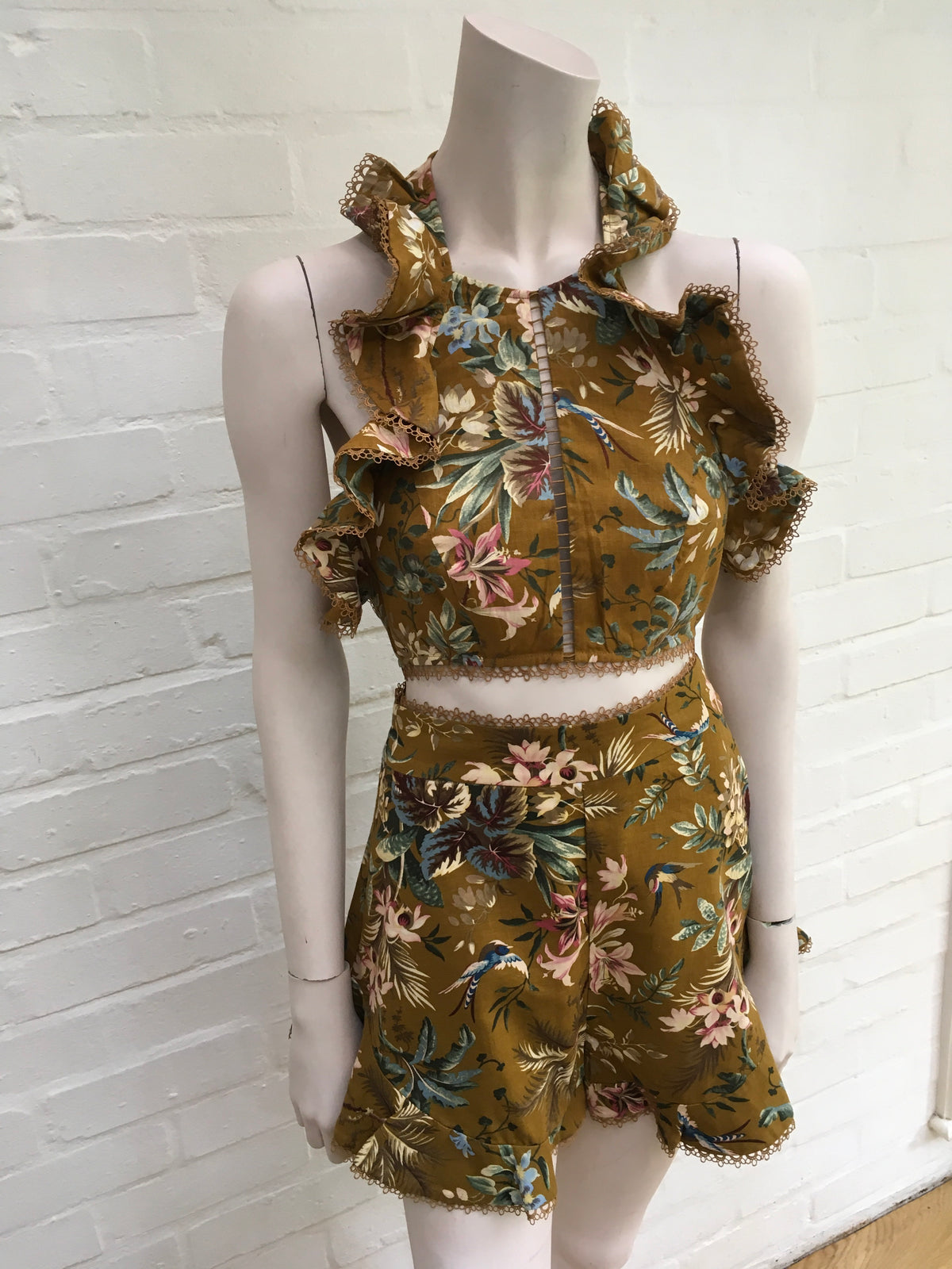 ZIMMERMANN MOST WANTED Tropicale Flutter Bodice and Short Set  Ladies