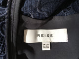 Reiss Lucy Asymmetric Hem Lace Midi Dress Size UK 12 US 8 L large LADIES