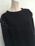 MONCLER + 6 Noir Kei Ninomiya Genius Black Sweatshirt Size L Large ladies