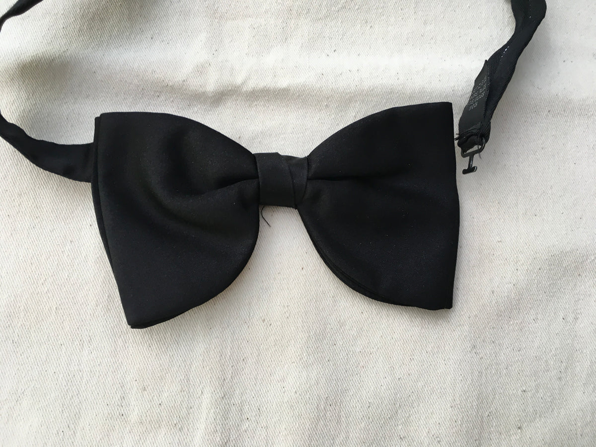 HARRODS OF LONDON BLACK SILK BOW TIE MEN