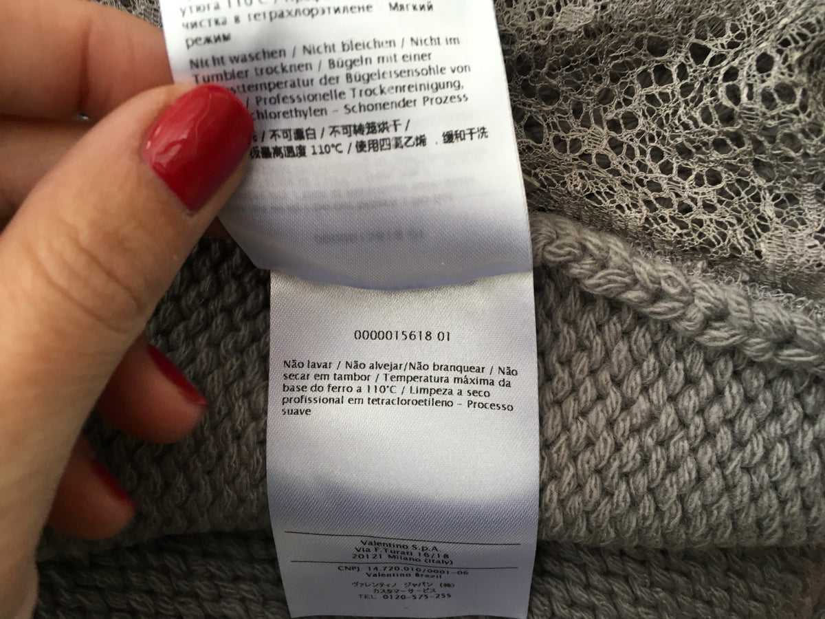VALENTINO Lace-paneled wool and cashmere sweater jumper Size L Large ladies