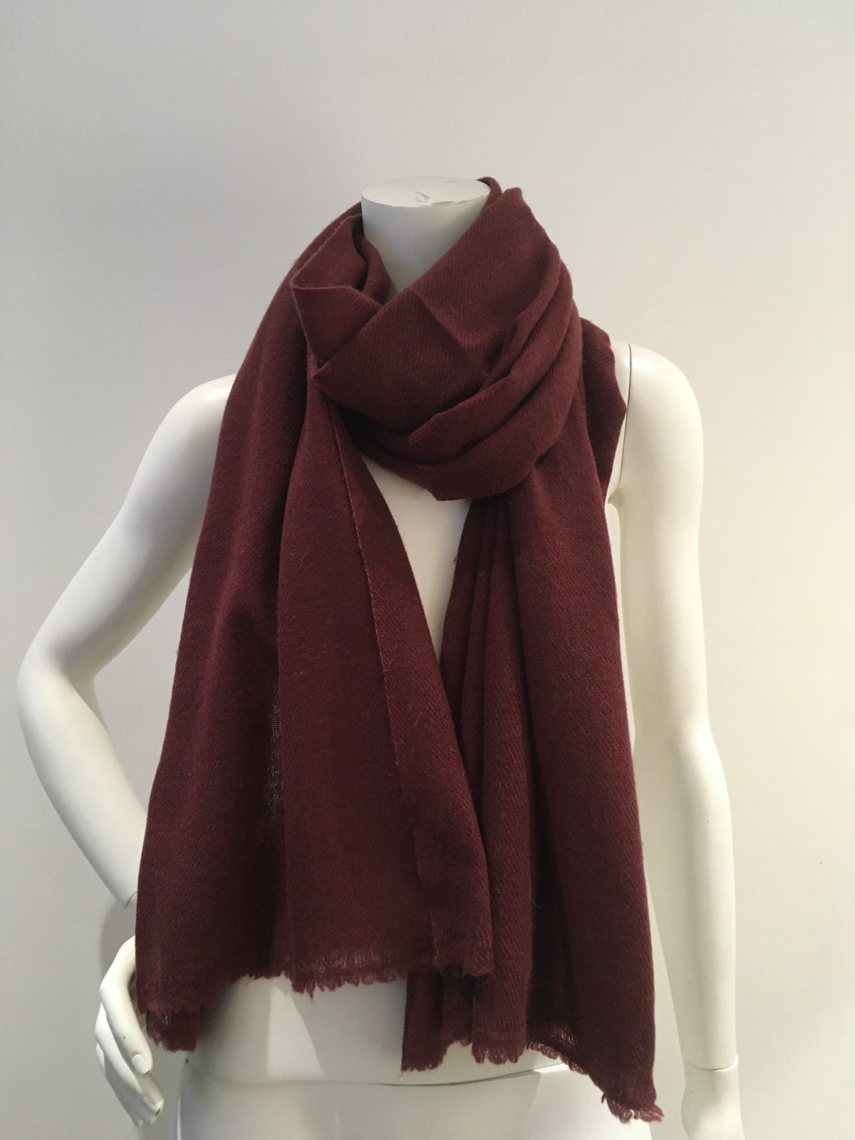 Real Pashmina Hand made in India Burgundy Cozy Scarf Shawl ladies