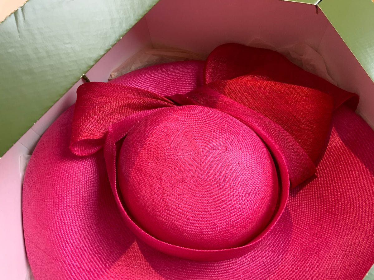 Marzi Firenze Pink Wide Brim Dress Hat Hand Made in Italy HARRODS ladies