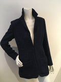 CHANEL Navy Metal Wool Boucle Jacket 16A Blazer F 40 UK 12 US 8 ladies