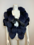 Giorgio Armani velvet fox fur evening couture bolero cape jacket One Size fit All ladies