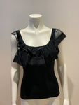 Philosophy di Alberta Ferretti Womens Sleeveless Ruffled Tank Top Black I 40 US4 ladies